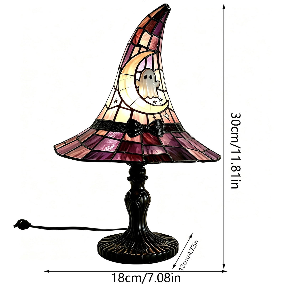 Halloween Decor Witch Hat Lamp, LED Halloween Night Light, Halloween Decorations Indoor, Witchy Decor for Shelf Mantel Table, Gothic Home Decoration