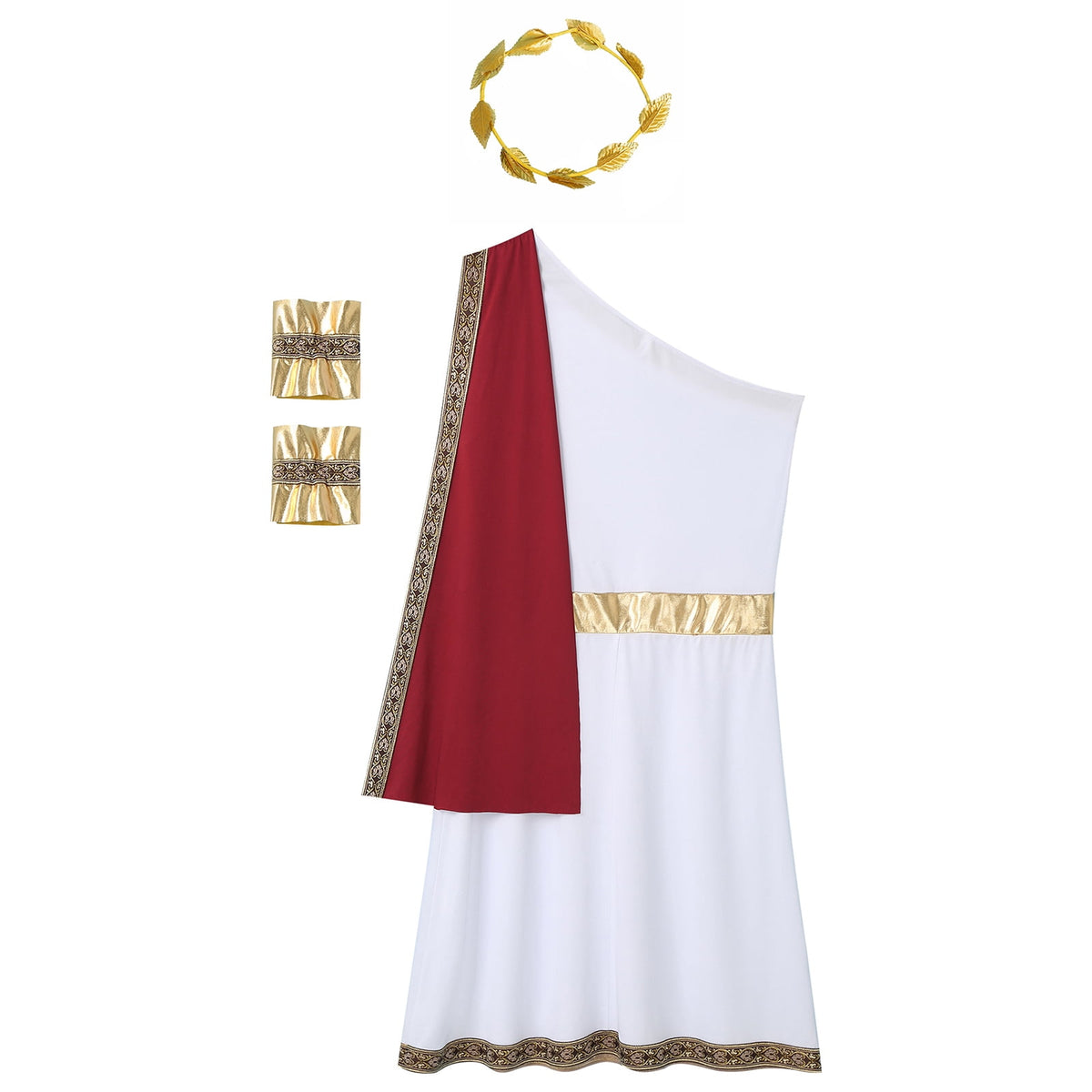 YiZYiF Mens Halloween Ancient Greek Cosplay Costume Roman Toga Caesar Party Fancy Dress Up Set Black S