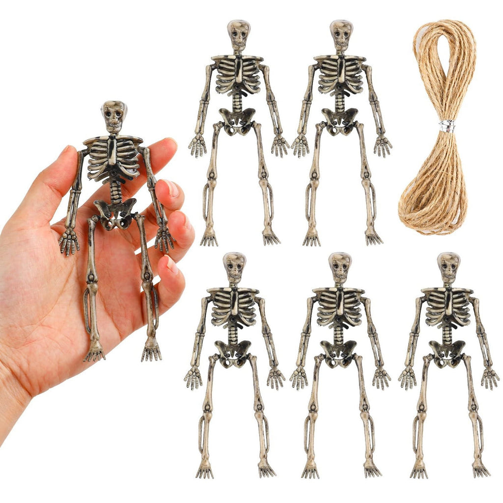 Darzheoy 8 Pack Halloween Skeleton Decorations, Halloween Skeleton with Movable Posable Joints, Skeleton for Yard Garden Props Decor