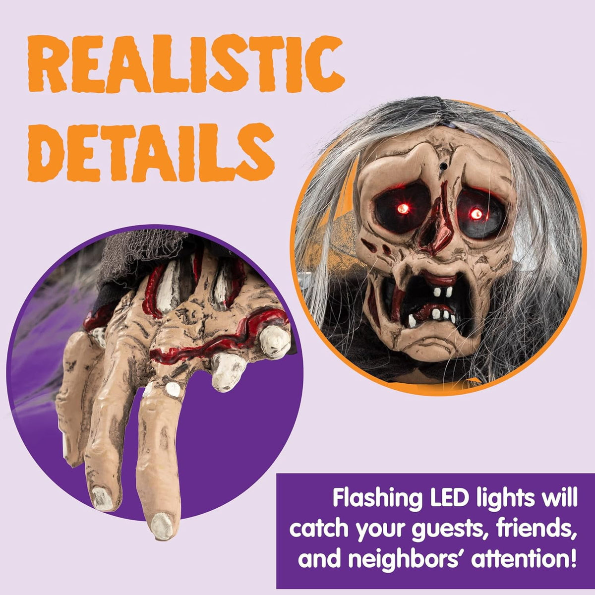 Joyfy Halloween Groundbreaker Halloween Decorations Zombie with Sound and Flashing Eyes,Outdoor Scary Halloween Yard Decorations