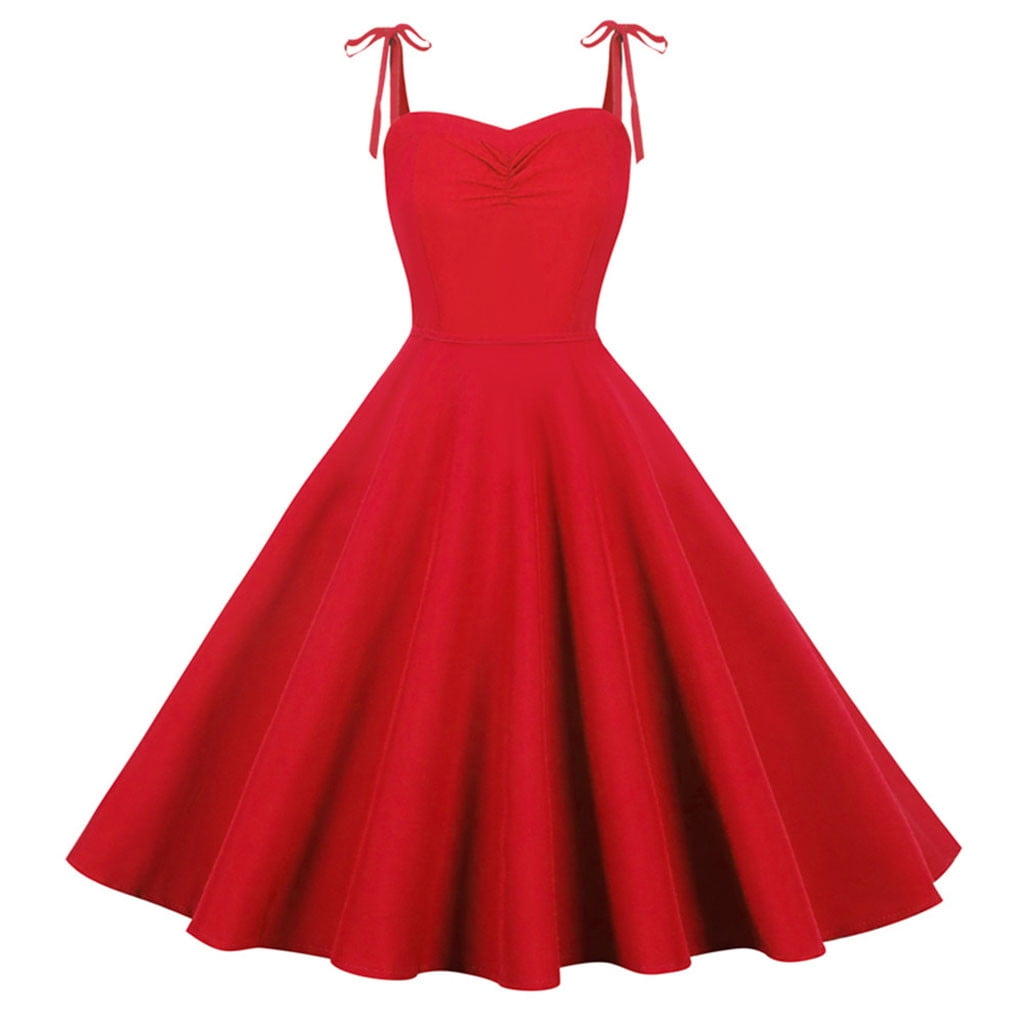Tejiojio Women's On-trend Dresses Renaissance Women Vintage Solid Spaghetti Strap Evening Party Prom Dress