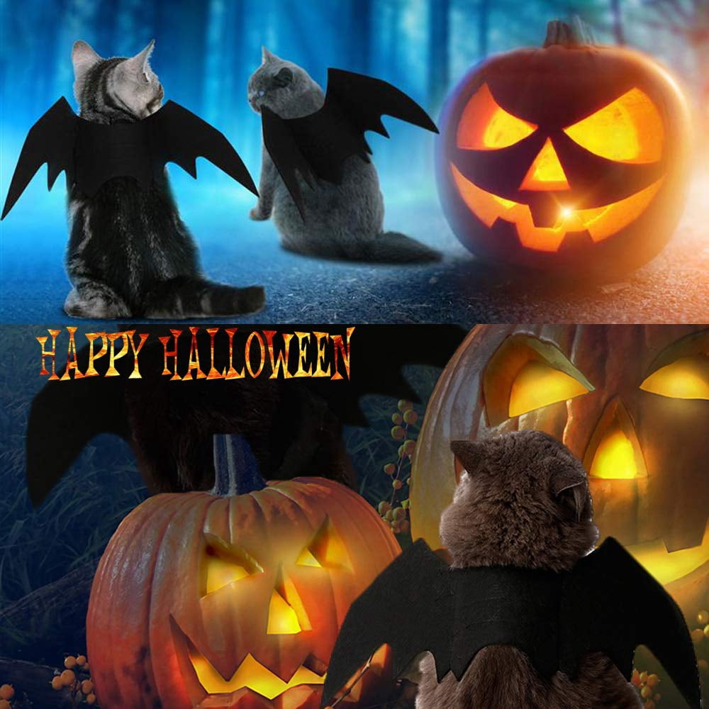 WILLED Adjustable Pet Costume Collar - Bat-Themed Dress Up Accessories for Cats & Dogs, Halloween Party Decoration