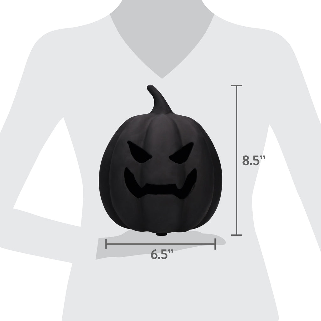 Paper Mache Jack-o'-Lantern Decoration, Black, 8.25", Halloween by Way To Celebrate