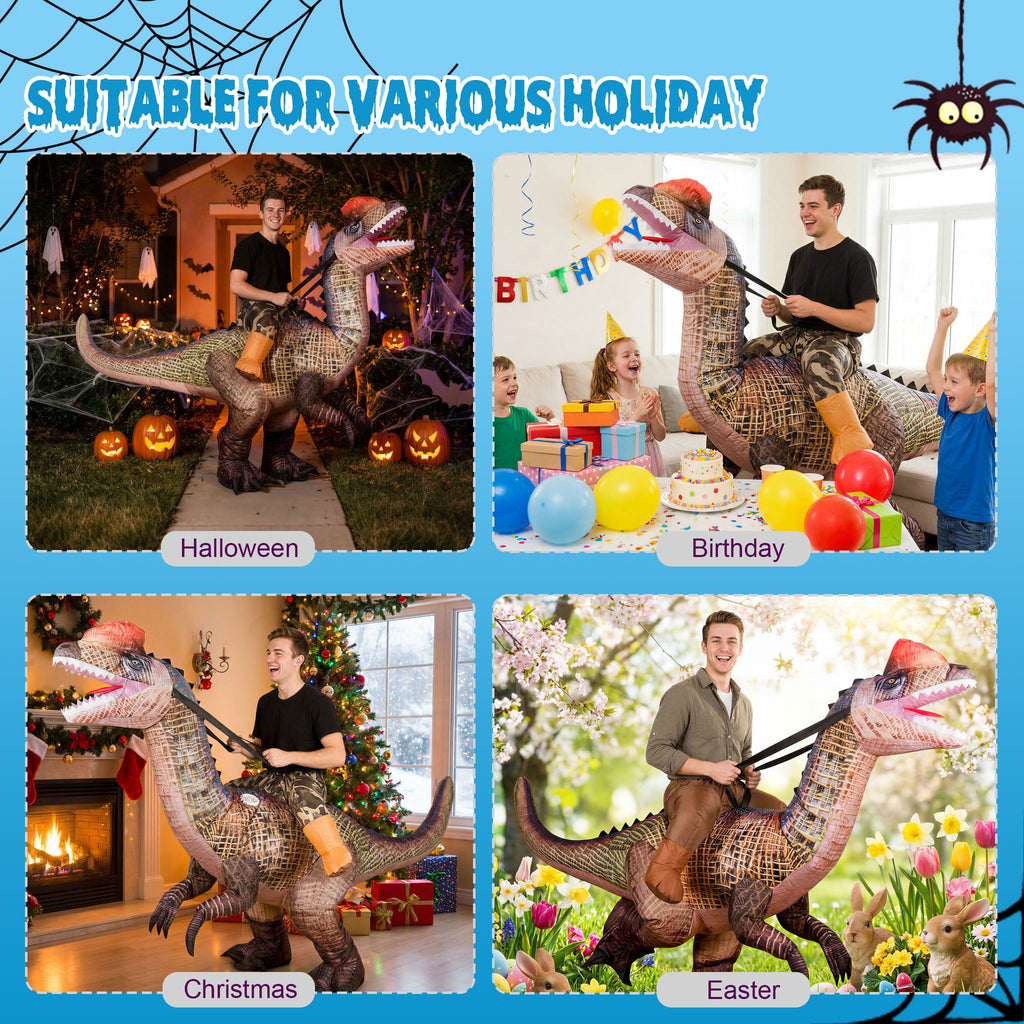 MAGOTAN Halloween Inflatable Dinosaur Costume Adult,Blow Up T Rex Suit Men Women, Halloween Adults Funny Blow Up Lightweight & Flexible for Cosplay, Parades