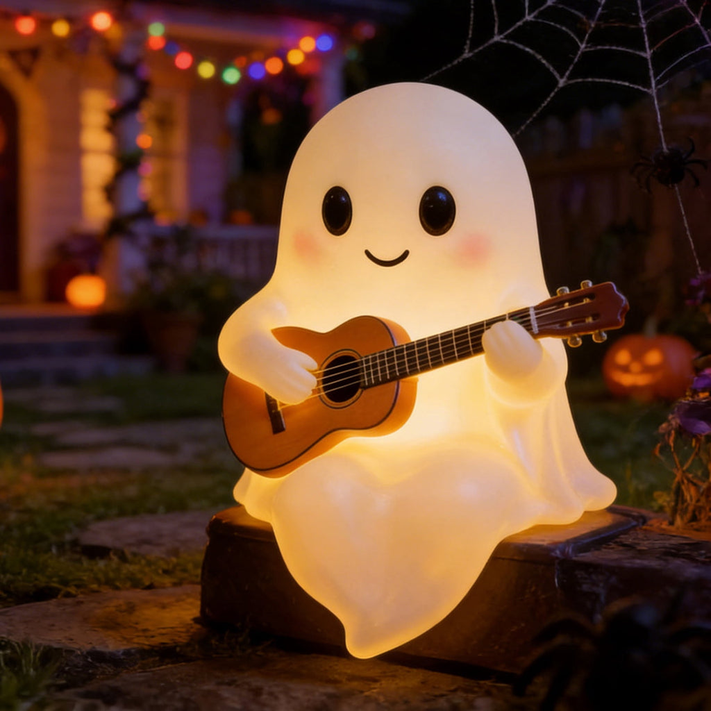 YZEGDCH Halloween 3D Ghost Campfire Flickering Night Light 2 Funny Roasting Marshmallows at Campfire LED Electric Faux Flameless Campfire Nightlight Funny Halloween Decor