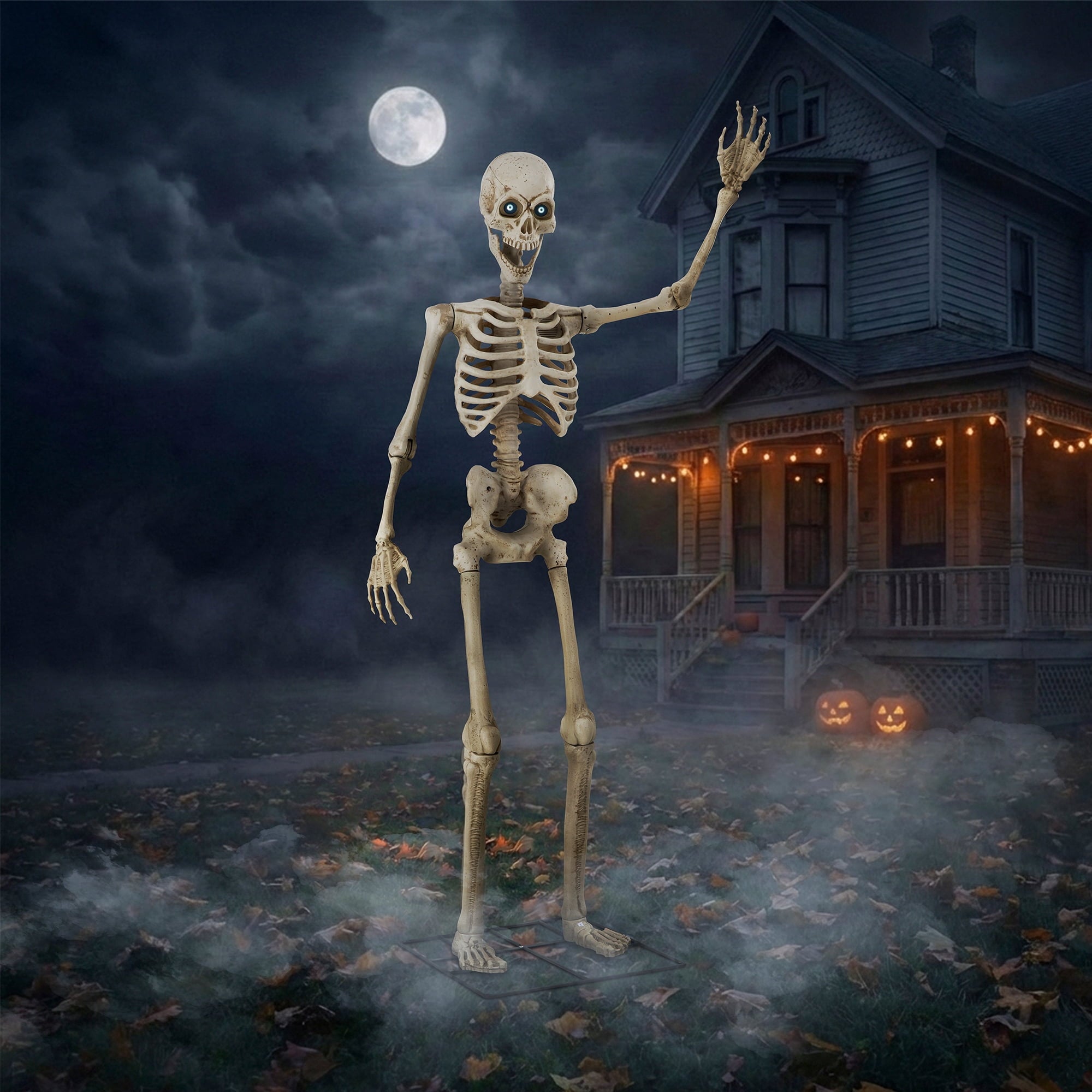 Way To Celebrate 8-Foot Animated Skeleton Plastic Outdoor Halloween Decor