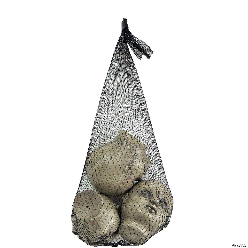 3 Heads Freak Show Bag of Doll Heads Halloween Decoration