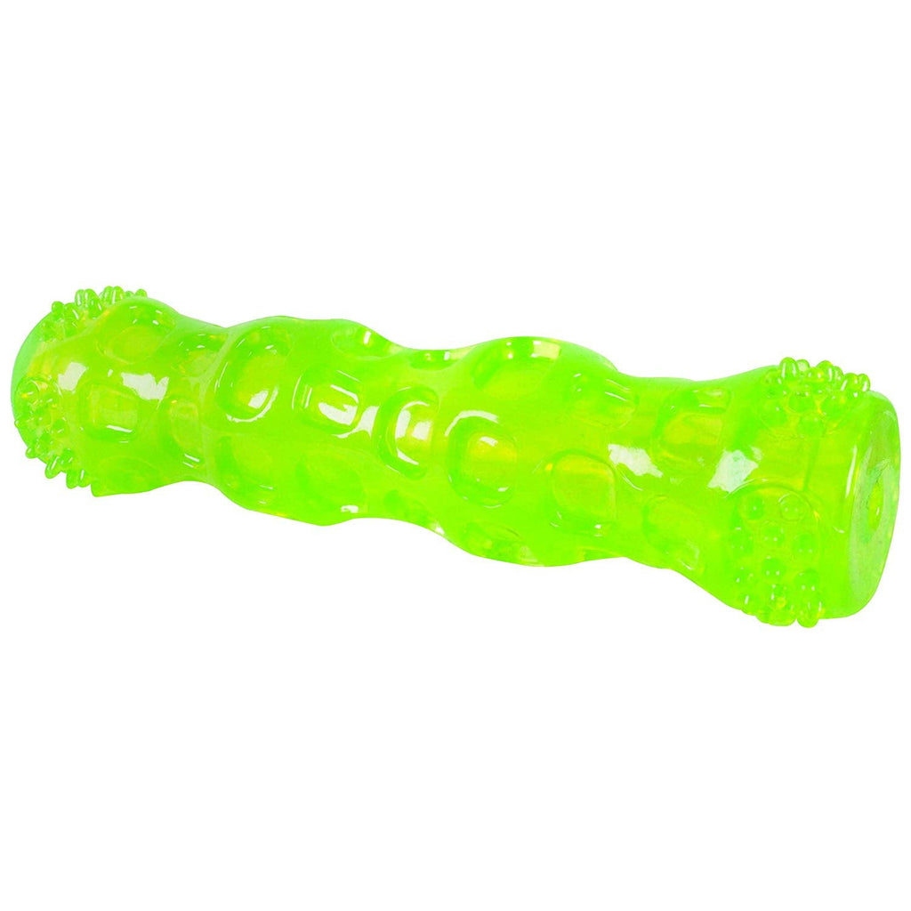 Hyper Pet Dura-Squeaks Durable Non-Toxic TPR Bouncing Super Squeaky Dog Toy, Stick, Green
