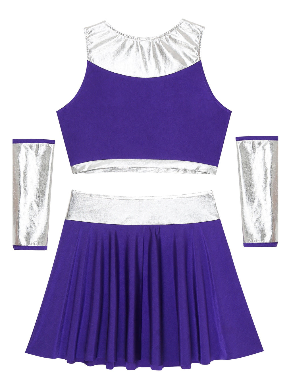 TiaoBug Womens Aline Cosplay Costumes Halloween Princess Outfits Sleeveless Crop Top Mini Skirt with Gloves Purple XXL