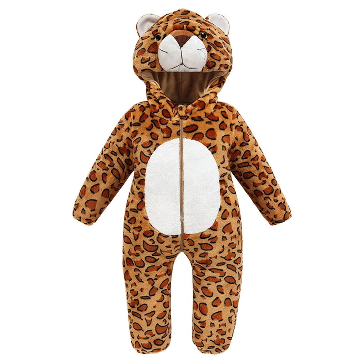 WIBACKER 0-3T Unisex Baby Animal Costume Winter Autumn Flannel Hooded Romper Christmas and Halloween Dinosaur Cosplay Jumpsuit