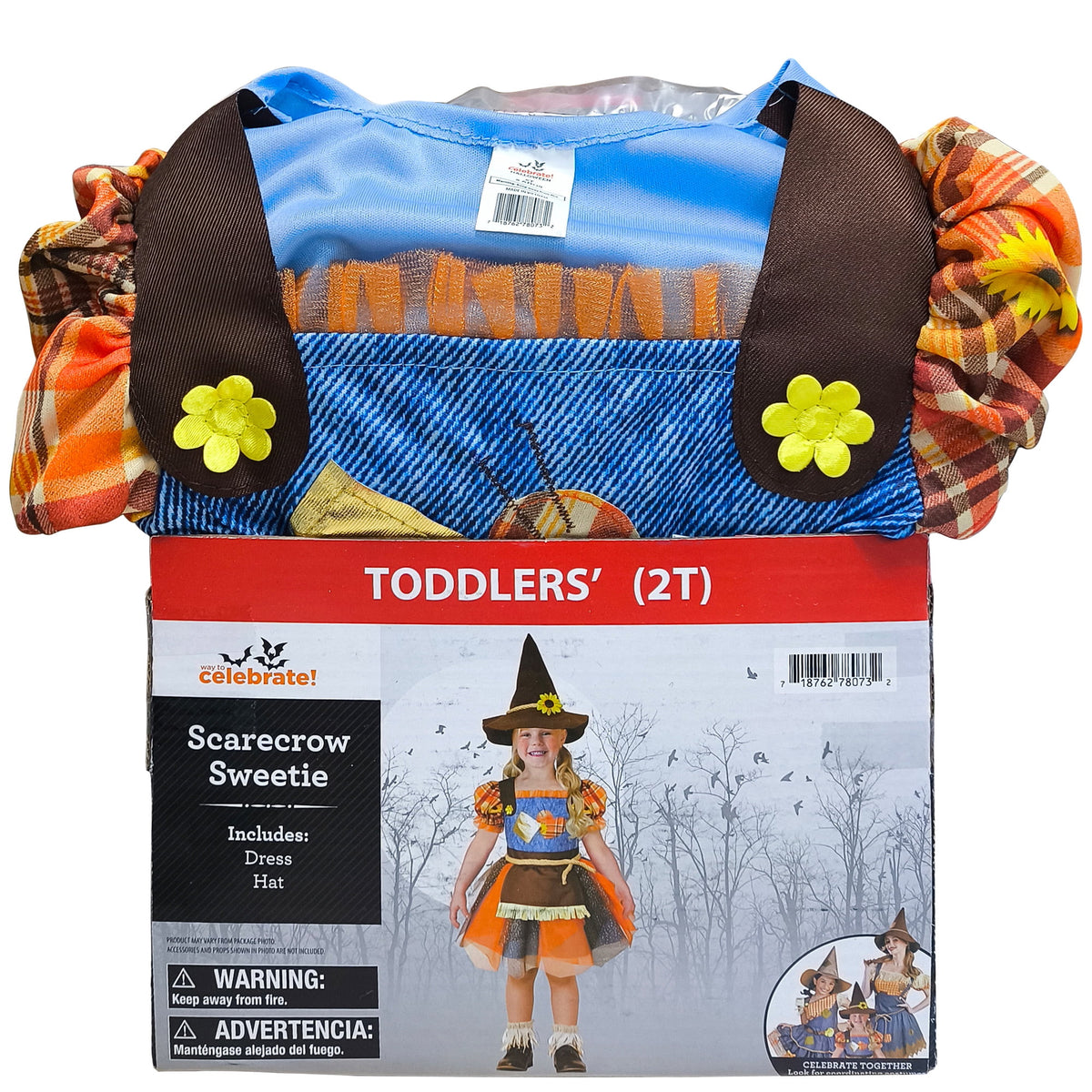 Scarecrow Sweetie Halloween Costume for Toddler, Size 3T-4T, by Way to Celebrate
