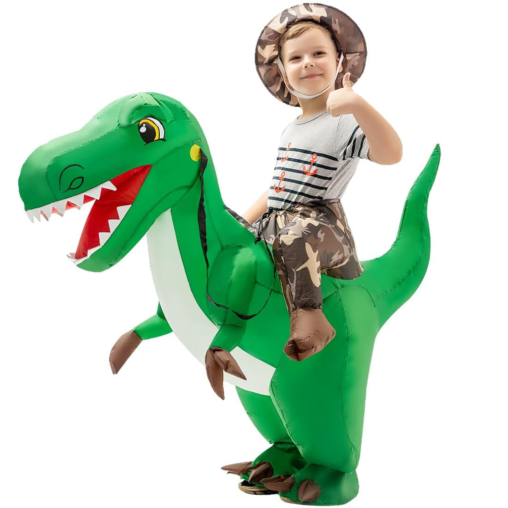 GOOSH 48 inch Inflatable Dinosaur Costume for Kids, Kids Halloween Costume for Unisex Boys Girls, Funny Blow Up Costumes for Halloween Party Cosplay