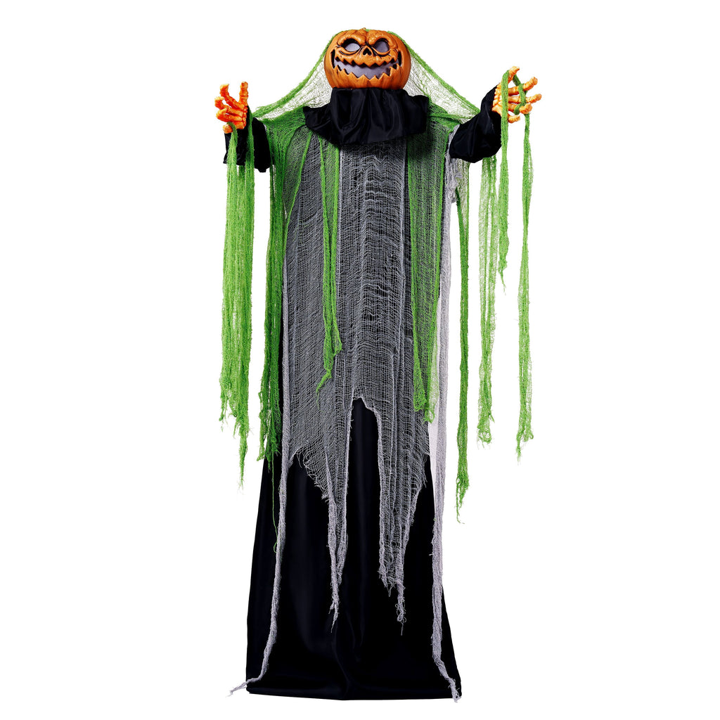 Joyfy 7.8 Ft(93.6 in) Halloween Grim Reaper Decorations Outdoor, Rotatable Flying Scream Scarecrow Skeleton Ghosts Decor for Graveyard Haunted House Props, Garden, Porch, Yard Lawn