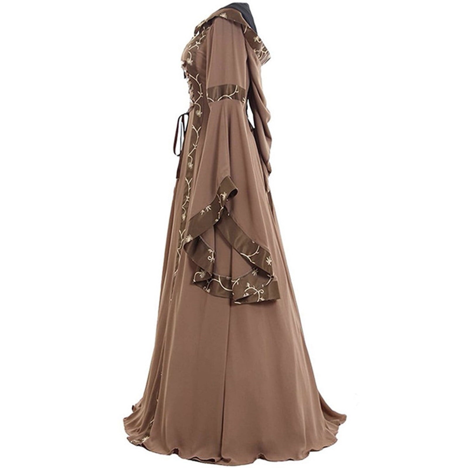 Halloween Costumes for Women 2022 Women's Medieval Dress Plus Size Irish Medieval Ball Gown Halloween Costume for Women Flare Sleeve Floor Length Dress
