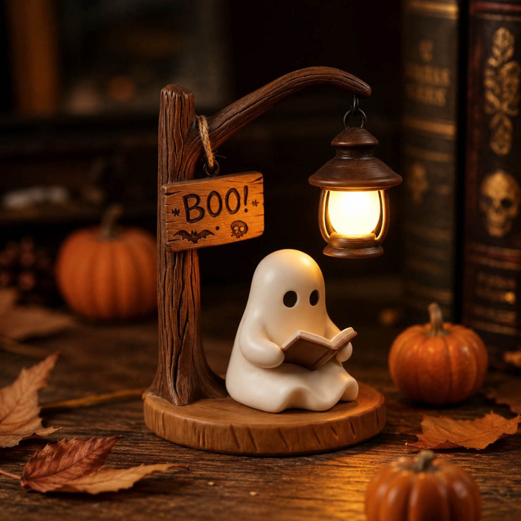 Ghost Bubble Bath LampHalloween Bathroom Decor Gifts Under 20 Bathtub Ghost & Dog Resin Figurine, Warm LED Halloween Tabletop Decor for Bathroom, Bedroom, Kids Room & Fall Home Accent