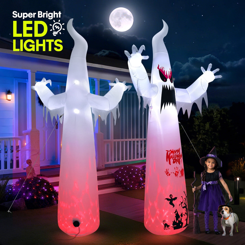 Ayieyill 8.5FT Halloween Inflatables Pumpkin Ghost Family with Built-in LED Lights, Halloween Blow up Yard Decorations