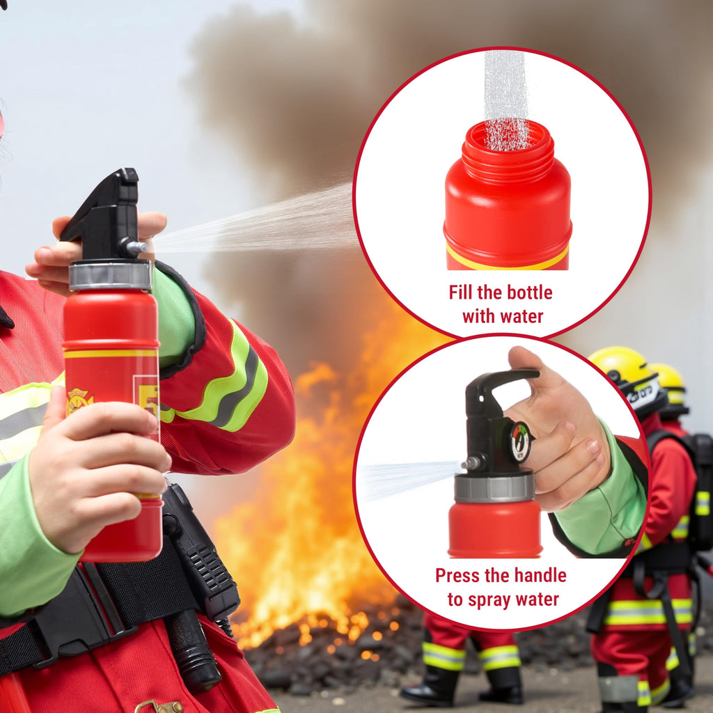 Joyfy Halloween Kids Fireman Costume, Firefighter Costume for Boys Toddler Halloween Party Dress Up 3-7 Years