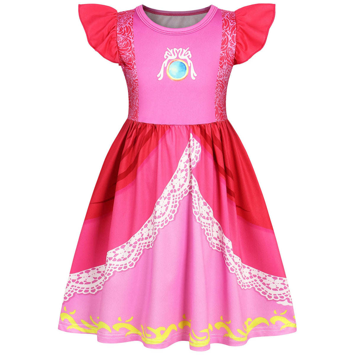 Benylion Toddler Girls Pink Polka Dot Dresses Birthday Party Fancy Dress Up Costume for 7-8 Years