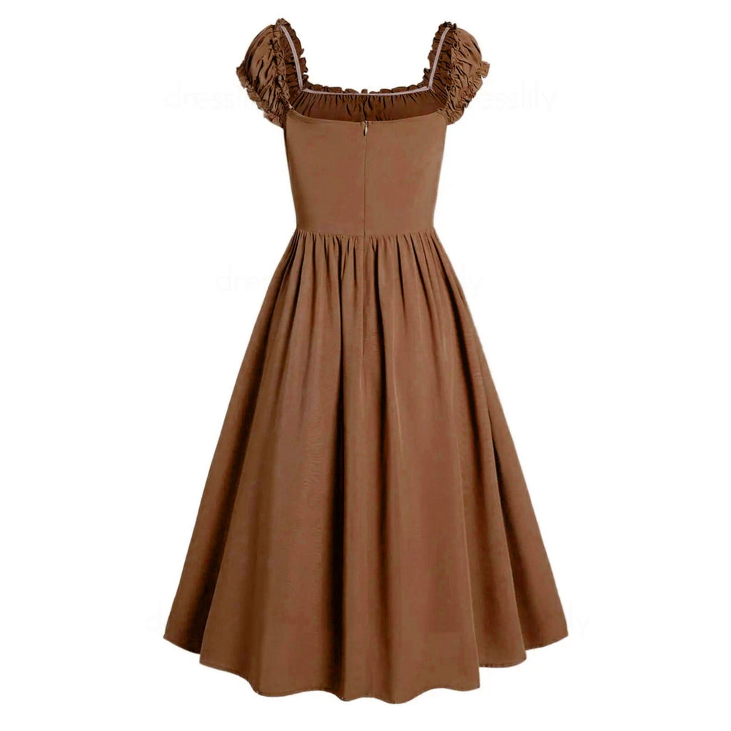 Jsaierl Womens Vintage Medieval Dress Renaissance Pleated Dress with Corset Patchwork Ball Gown Sleeveless Lace Up Midi Dresses
