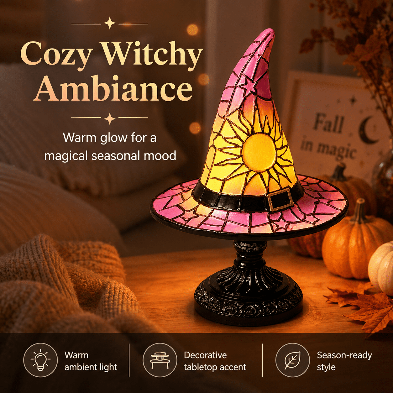 Diceymbol Halloween Decorations and Fall Decor, Halloween Venue Decoration Ghost Props LED Illuminated Ghost Decorations for Tabletop, Mantel, Shelf Indoor Outdoor 9.05 inch