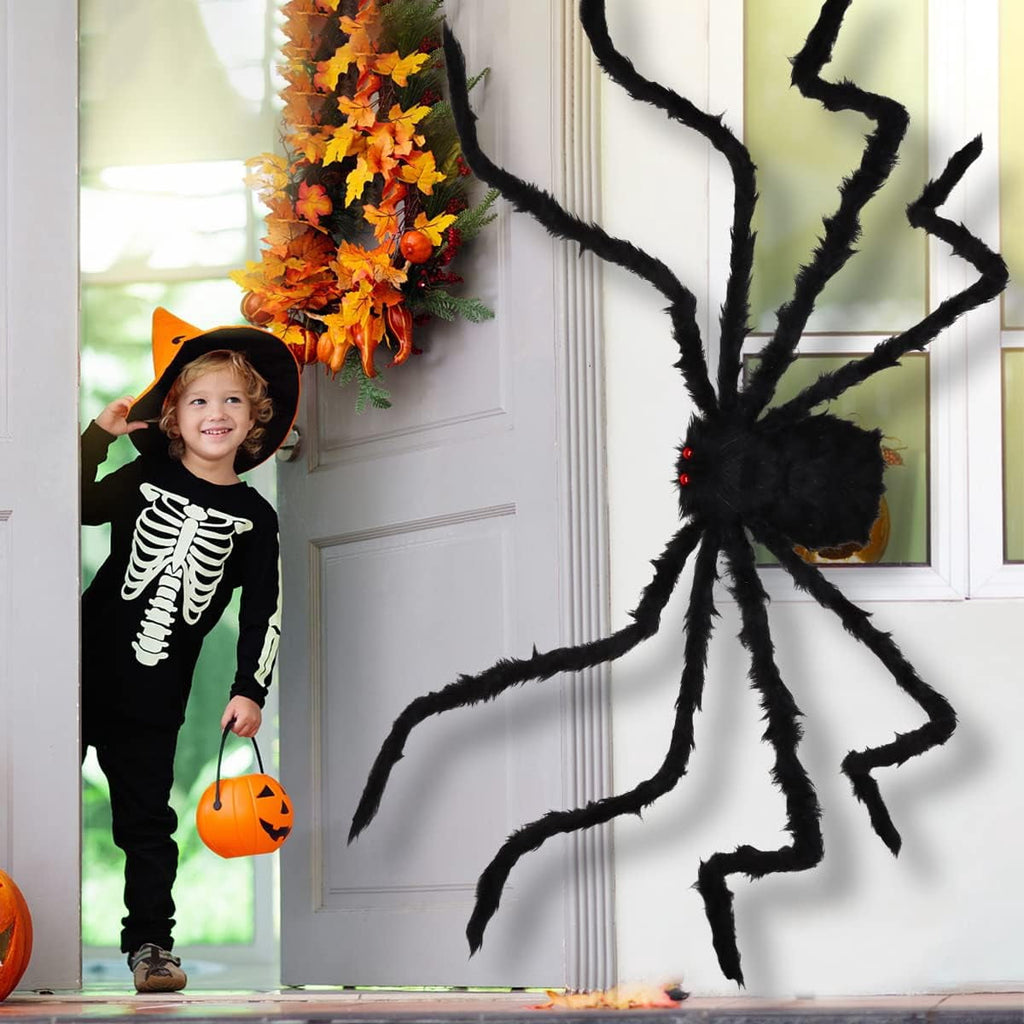 Ayieyill Spider Halloween Decorations Outdoor, 5FT Scary Giant Spider for Halloween Yard Decorations, Haunted House Props, 1pc