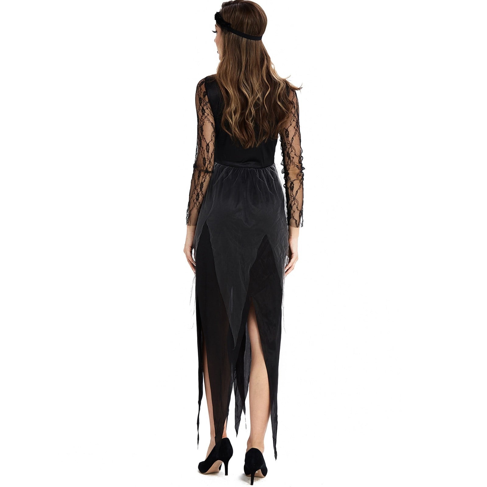 Halloween Witch Costume Women, Classic Retro Witch Costumes for Women Halloween Fancy Dress Witch Dress Black L