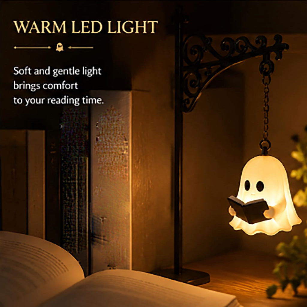 Halloween Ghost Library Lantern Decorative Bookshelf Lighting, Reading Book Shelf Lights for Study Reading Corner Home Library Gift for Book Lovers Bookworms