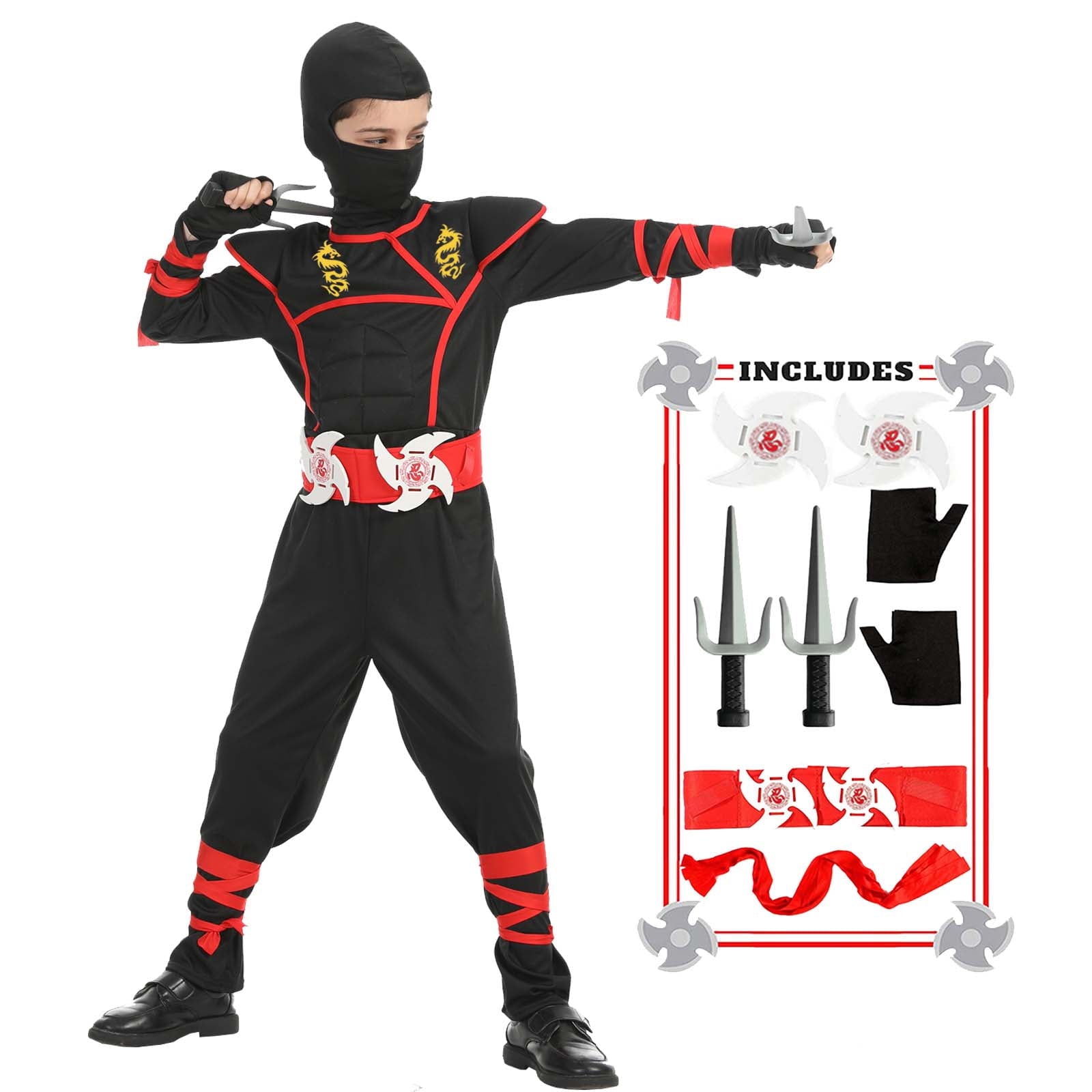 Ninja Costume Kids Ninja Muscle Costumes Boys Ninja Set Accessories Best Children Gift