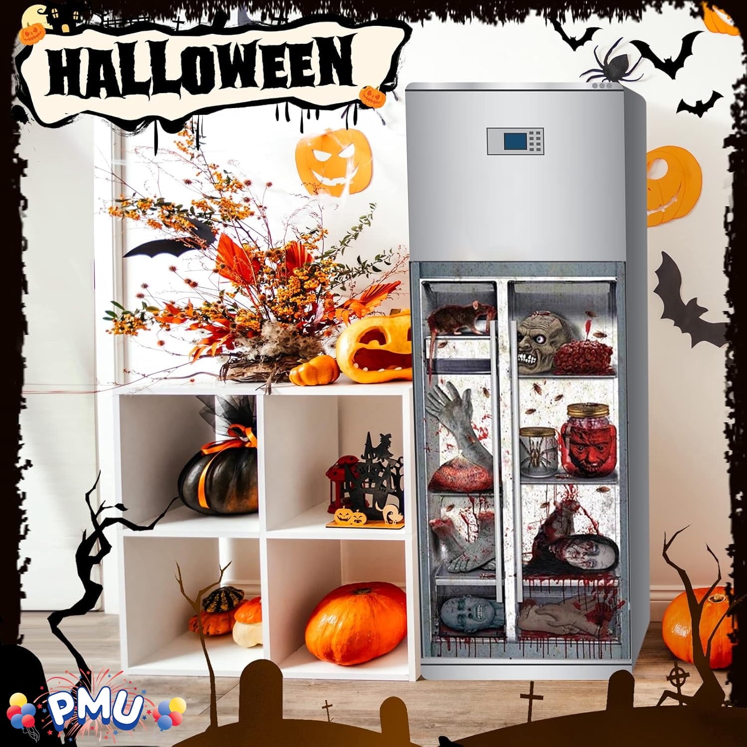 PMU Halloween Microwave Door Decoration 12in x 24in (1/pkg) Pkg/1