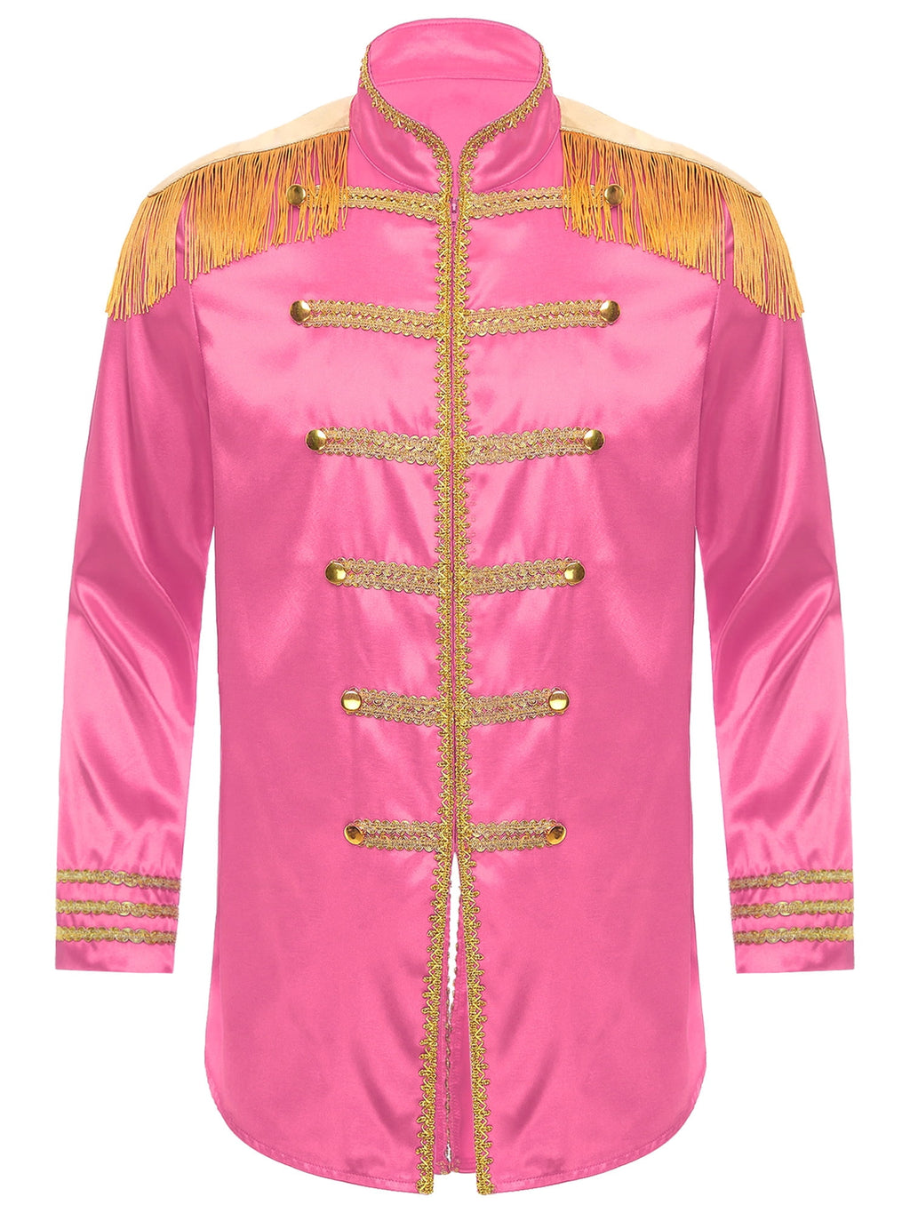 Eandarui Men's Halloween SGT Sergeant Pepper Costume Jacket Fancy Dress Hippie Music Star 1960s Shirt Red S