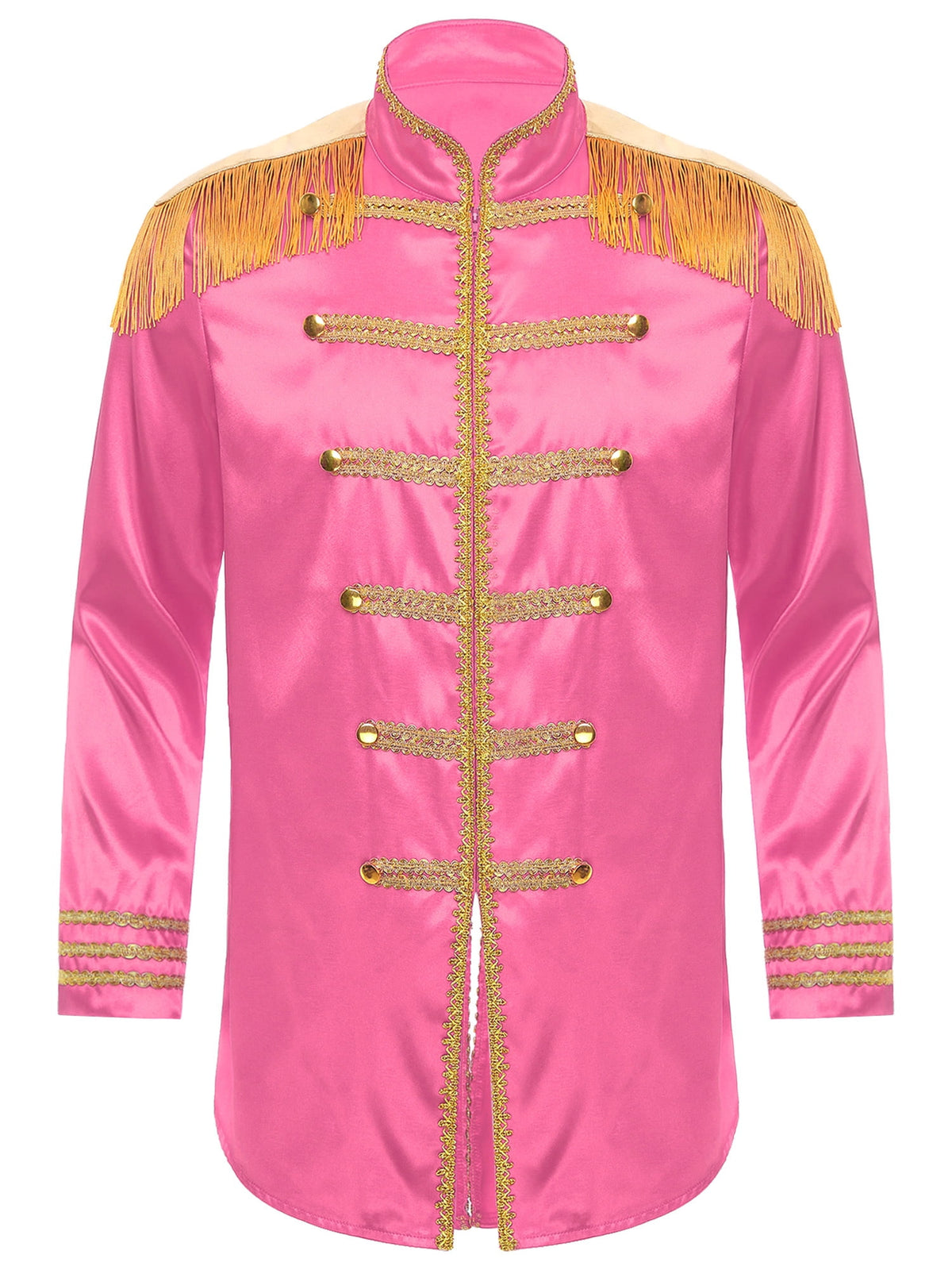 Eandarui Men's Halloween SGT Sergeant Pepper Costume Jacket Fancy Dress Hippie Music Star 1960s Shirt Red S