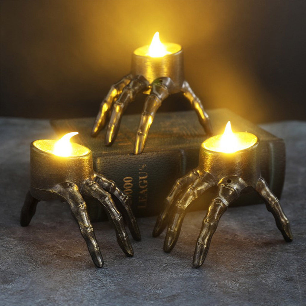 5pc Halloween Spooky Skeleton Hand Candle Flameless Candle Lamp Scary Spooky Candle Halloween Decoration Lights