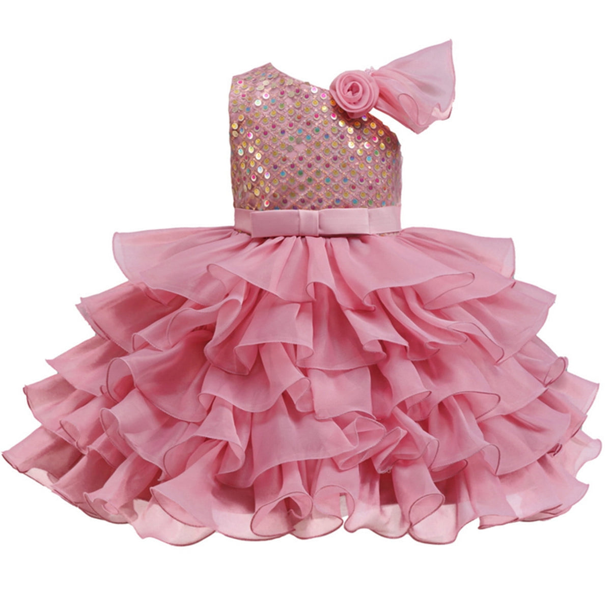 Toddler Dance Yellow Sequin Dress Tulle Dance Dresses Dance Kids 80s Outfits for Girls Dance Performance Outerwear 3-4 Years