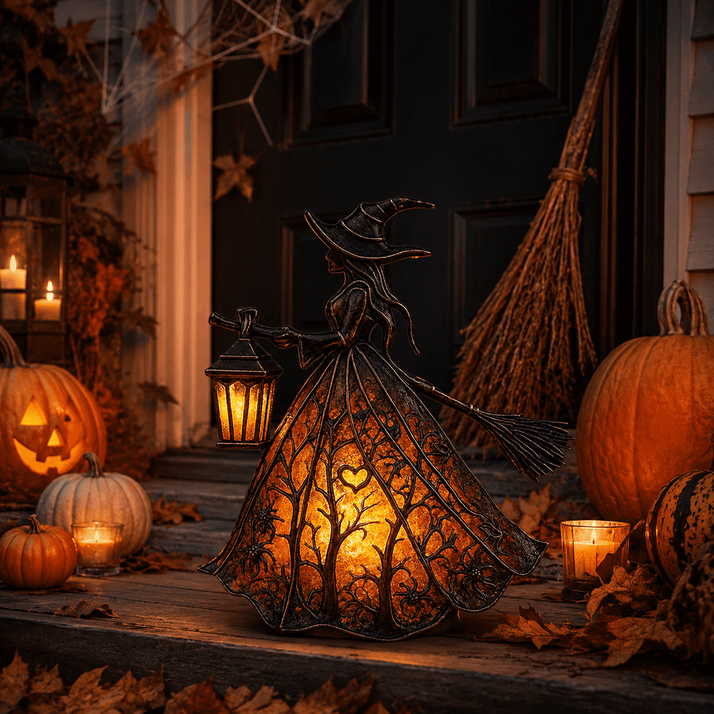 Diceymbol Halloween Decorations and Fall Decor, Halloween Venue Decoration Ghost Props LED Illuminated Ghost Decorations for Tabletop, Mantel, Shelf Indoor Outdoor 9.05 inch