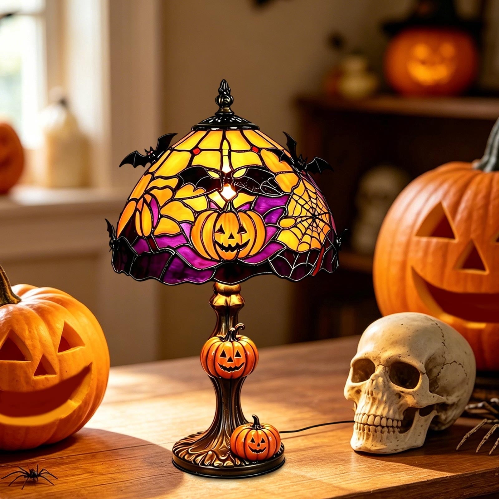 Diceymbol Halloween Decorations and Fall Decor, Halloween Venue Decoration Ghost Props LED Illuminated Ghost Decorations for Tabletop, Mantel, Shelf Indoor Outdoor 9.05 inch