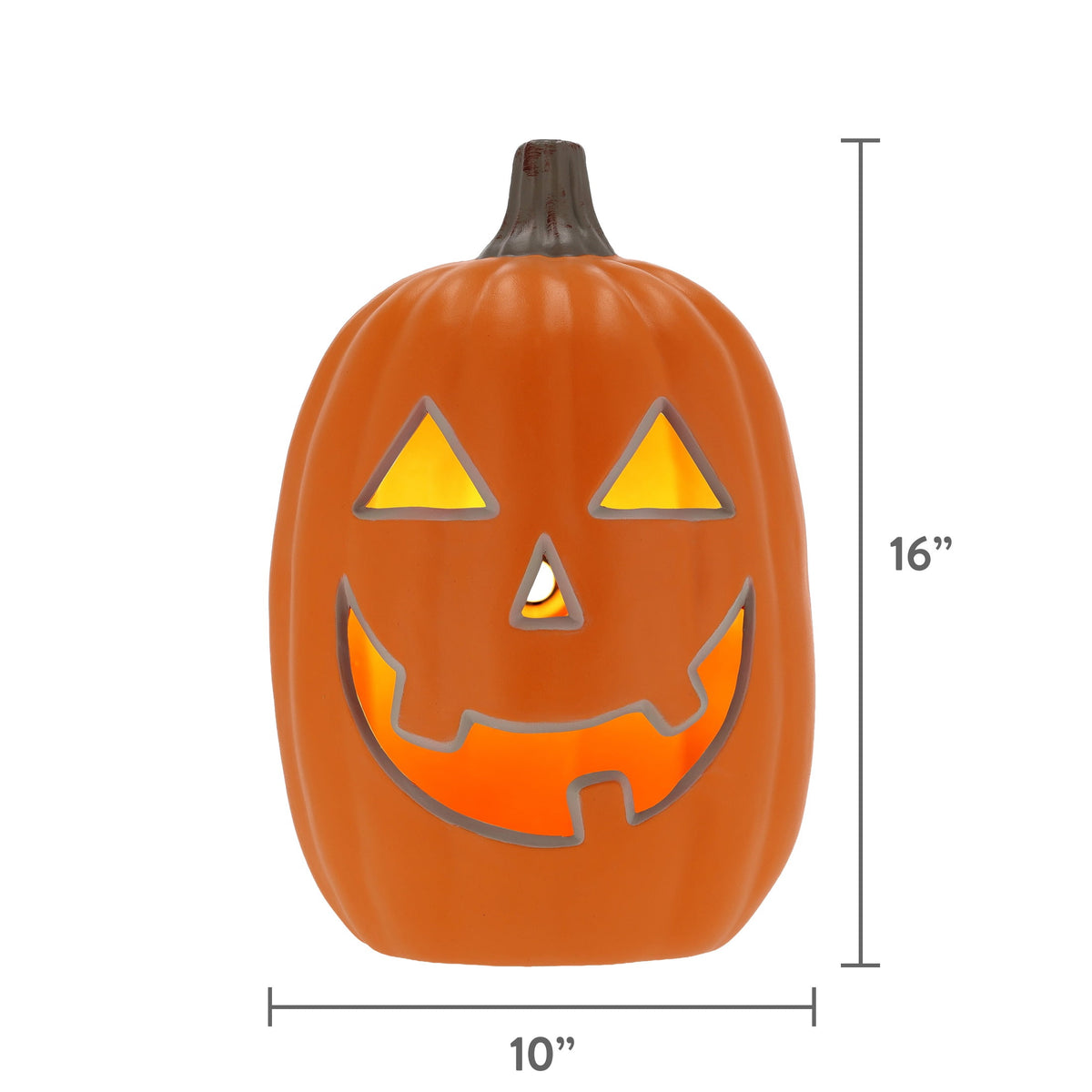 Light-Up Jack-o'-Lantern, Orange, 16", Halloween by Way To Celebrate