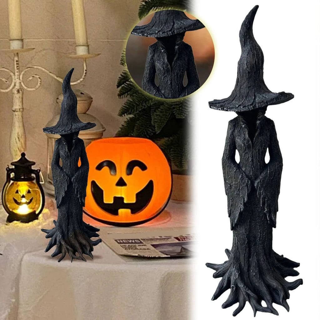 Ghostly Halloween Tabletop Decors Witch Figurines Ornament Resin Crafted Halloween Tabletop Accent