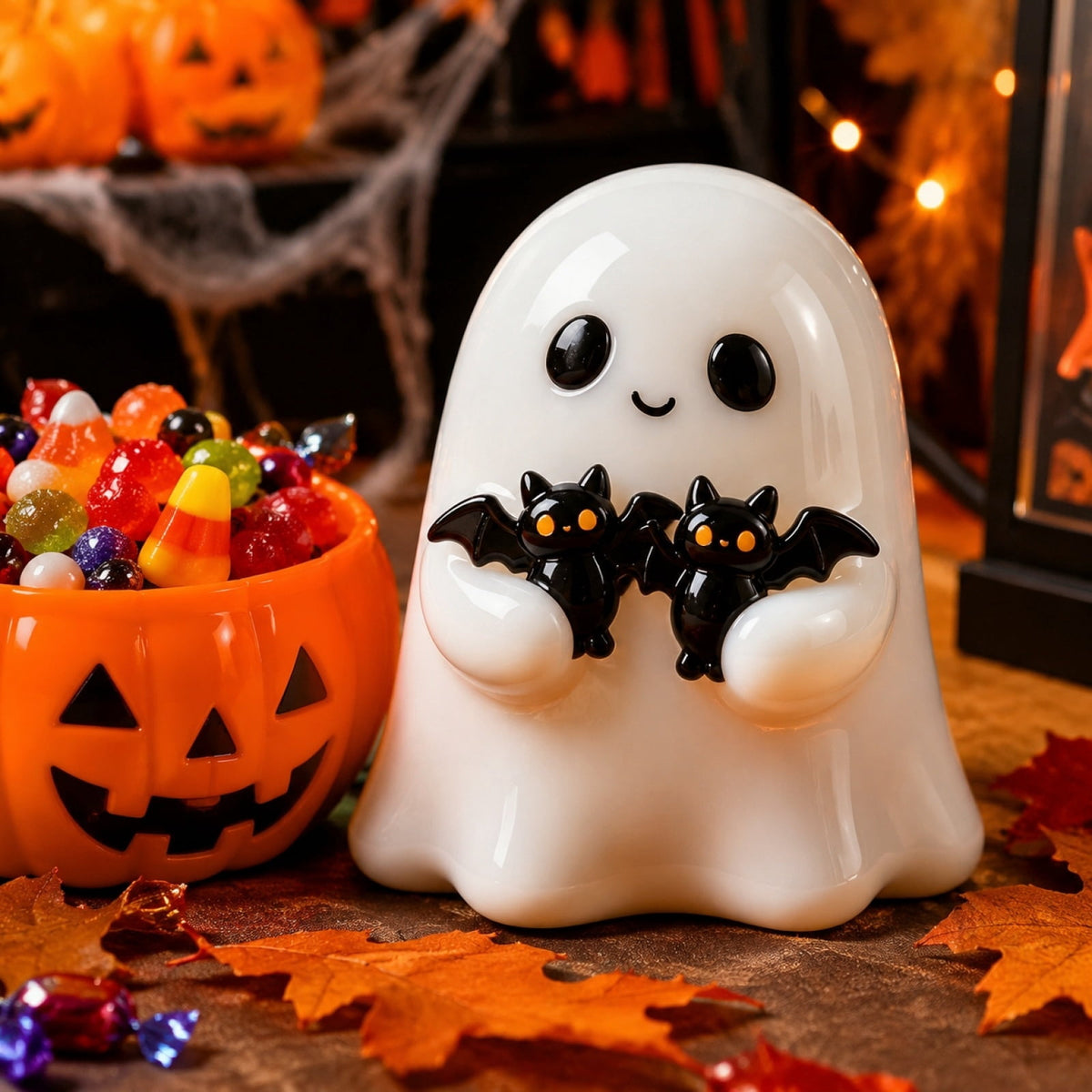 Halloween Decorations, Ghost Resin Crafts Ornaments, Alloween Decoration for Porch Yard Patio Indoor Decor Fall Autumn Home Shelf Mantel Ornament