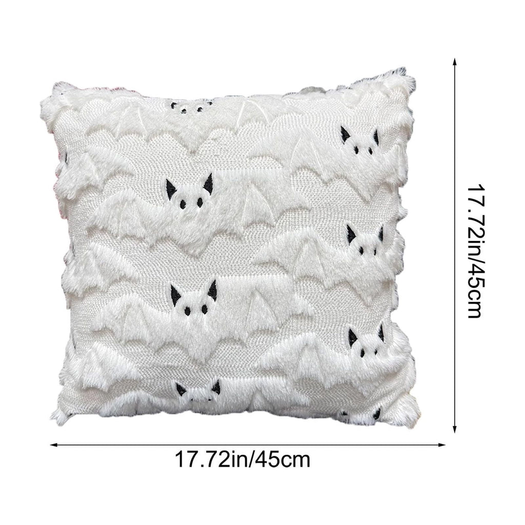 Yeciiwht Halloween Throw Pillow Cover – 18*18inch Embroidered Linen Cushion Case with Ghost, Mummy & Bat Designs, Invisible Zipper, Machine Washable