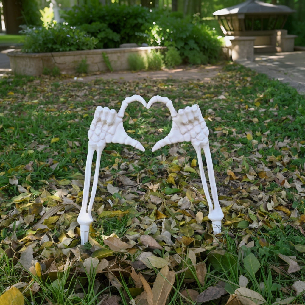 Seasons Halloween Skeleton Stakes Decorations, Love Pose 2 Piece Hands Arms with Lawn Stakes for Outdoor Yard Garden Decor