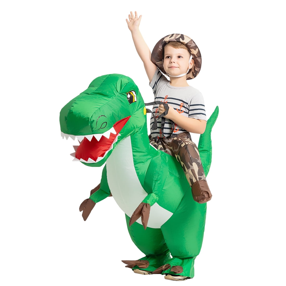 GOOSH 48 inch Inflatable Dinosaur Costume for Kids, Kids Halloween Costume for Unisex Boys Girls, Funny Blow Up Costumes for Halloween Party Cosplay