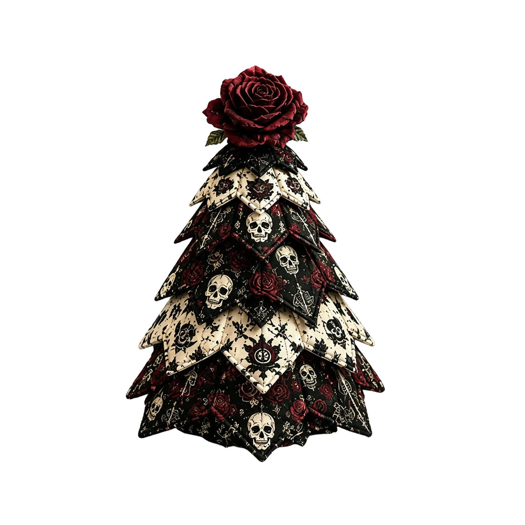 2026 Moonlit Black Cat DIY Halloween Quilted Fabric Tree Kit - Patchwork Fabric Halloween Tabletop Tree, Autumn Mantel Ornament for Adult Rustic Farmhouse Seasonal Display