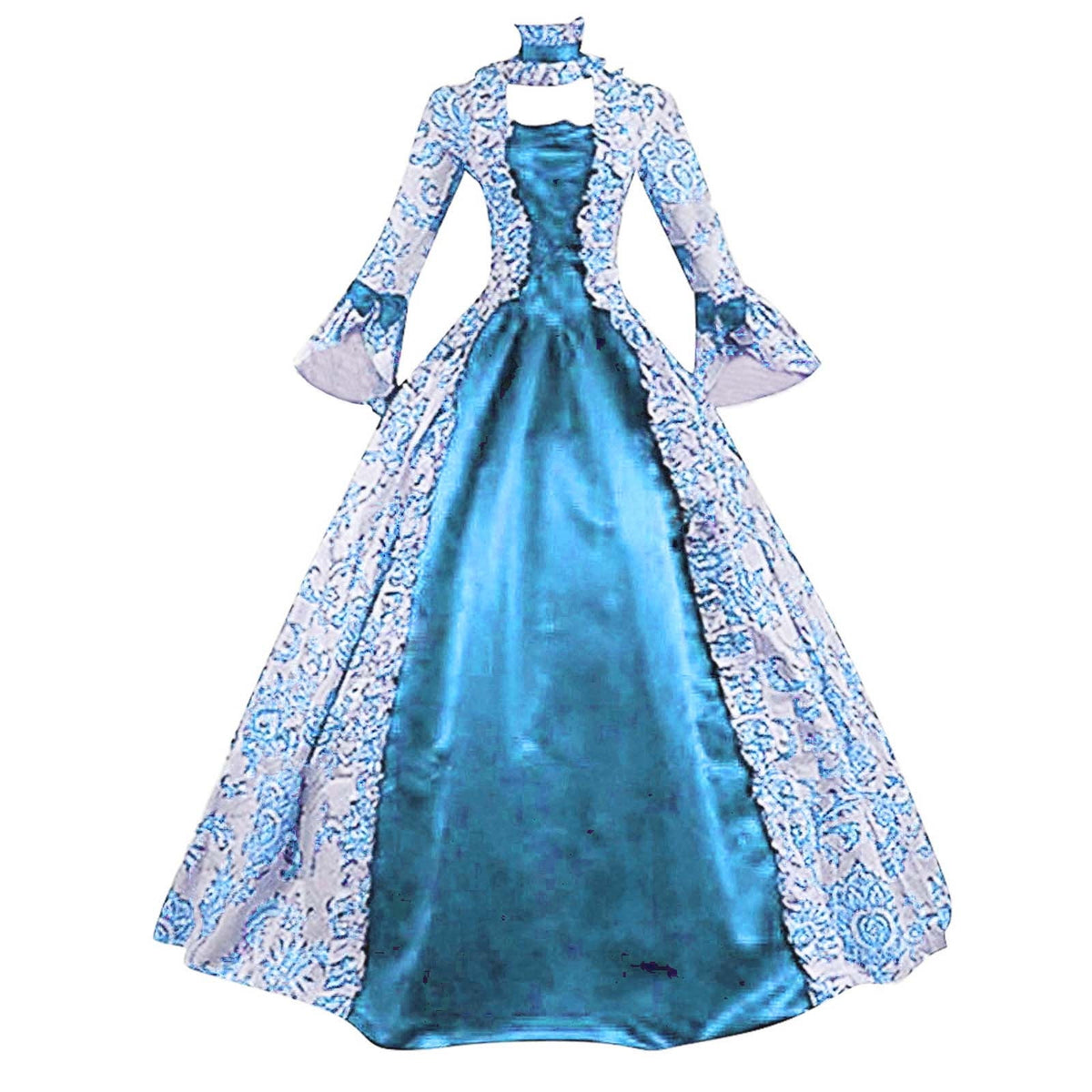 DDAPJ pyju Medieval Dress for Women Evening Masquerade Ball Gowns Vintage 1700S Victorian Renaissance Costume Green XXXXXL