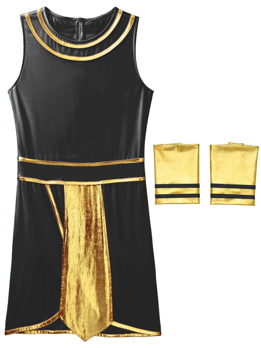 Haitryli Men's 3 Pieces Mr Toga Greek God Set Adult Party Toga Roman Dress with Wristband Blue 3XL