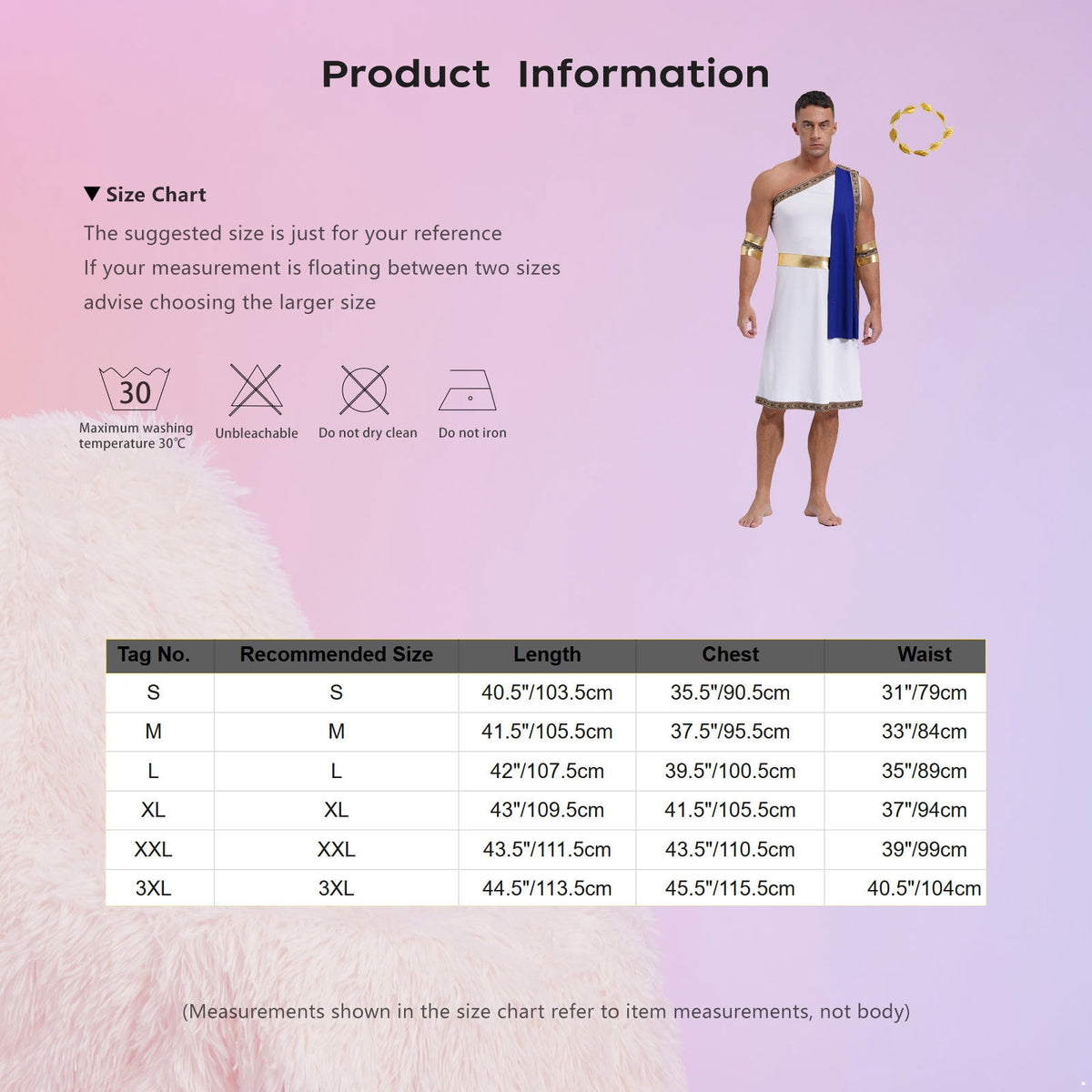 YiZYiF Mens Halloween Ancient Greek Cosplay Costume Roman Toga Caesar Party Fancy Dress Up Set Black S