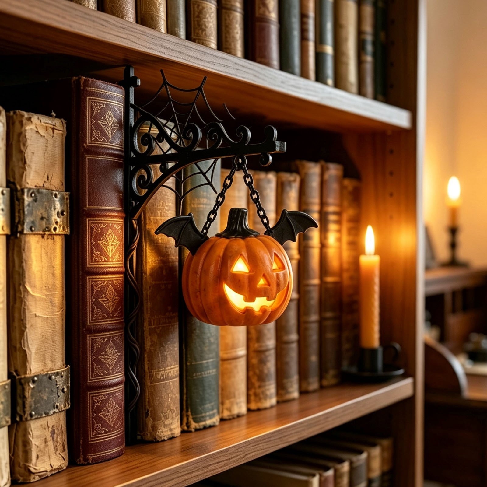 Diceymbol Halloween Decorations and Fall Decor, Halloween Venue Decoration Ghost Props LED Illuminated Ghost Decorations for Tabletop, Mantel, Shelf Indoor Outdoor 9.05 inch