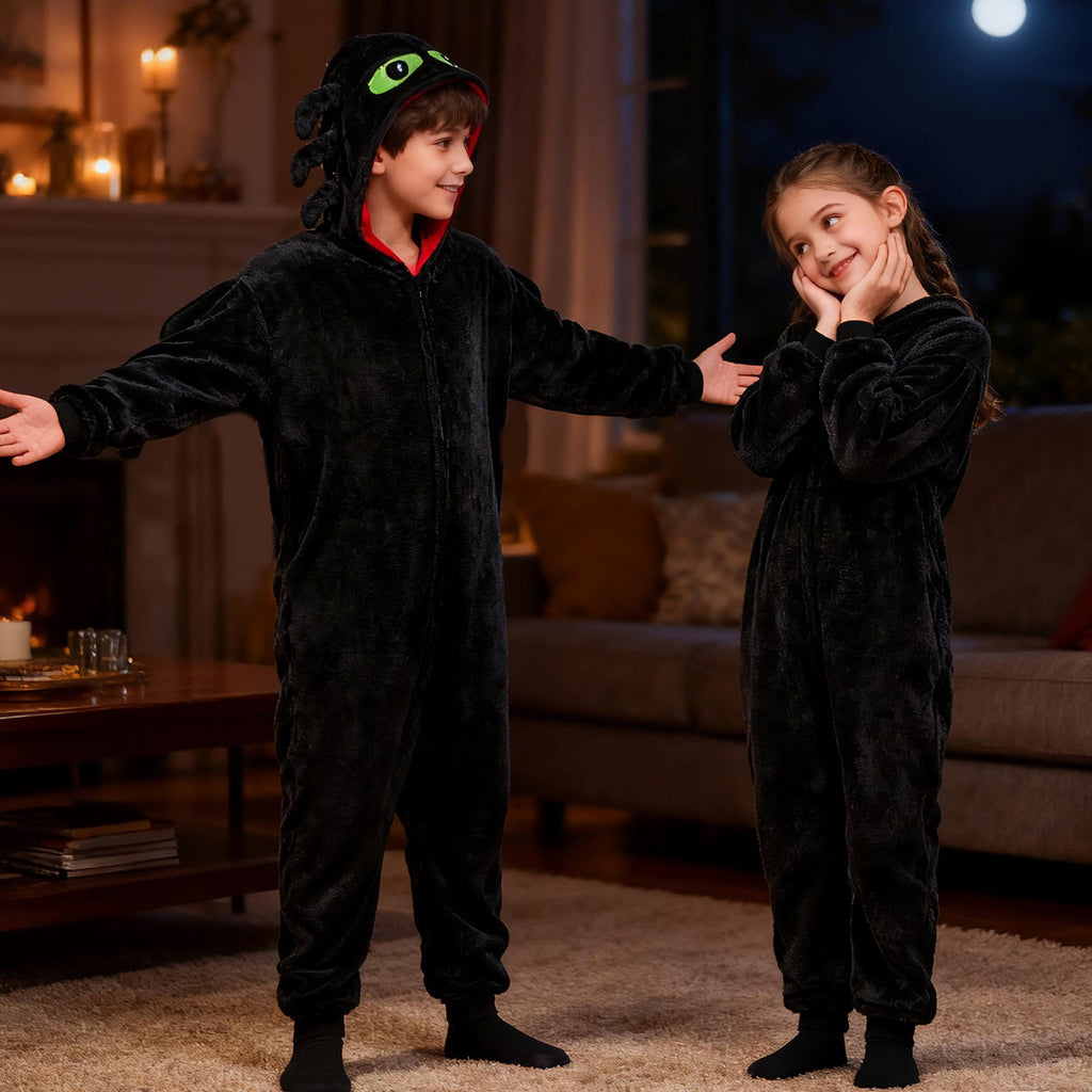 GOBWCOT Kids Onesie Pajamas Dragon Costume Children Animal Sleepwear Jumpsuit Cosplay for Boys and Girls