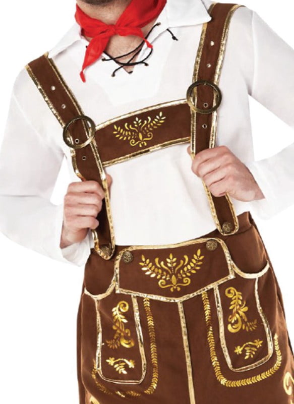 Traditional Lederhosen Halloween Costume for Adults, Men's Size M (32/34), by Way to Celebrate