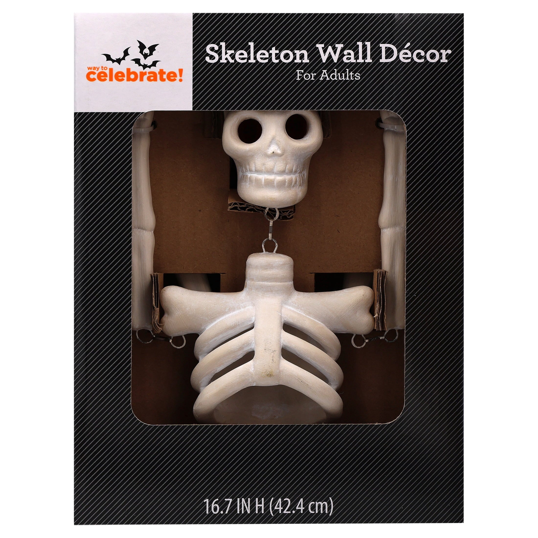 Skeleton Wall Decoration, Cream, 16.7", Halloween by Way To Celebrate