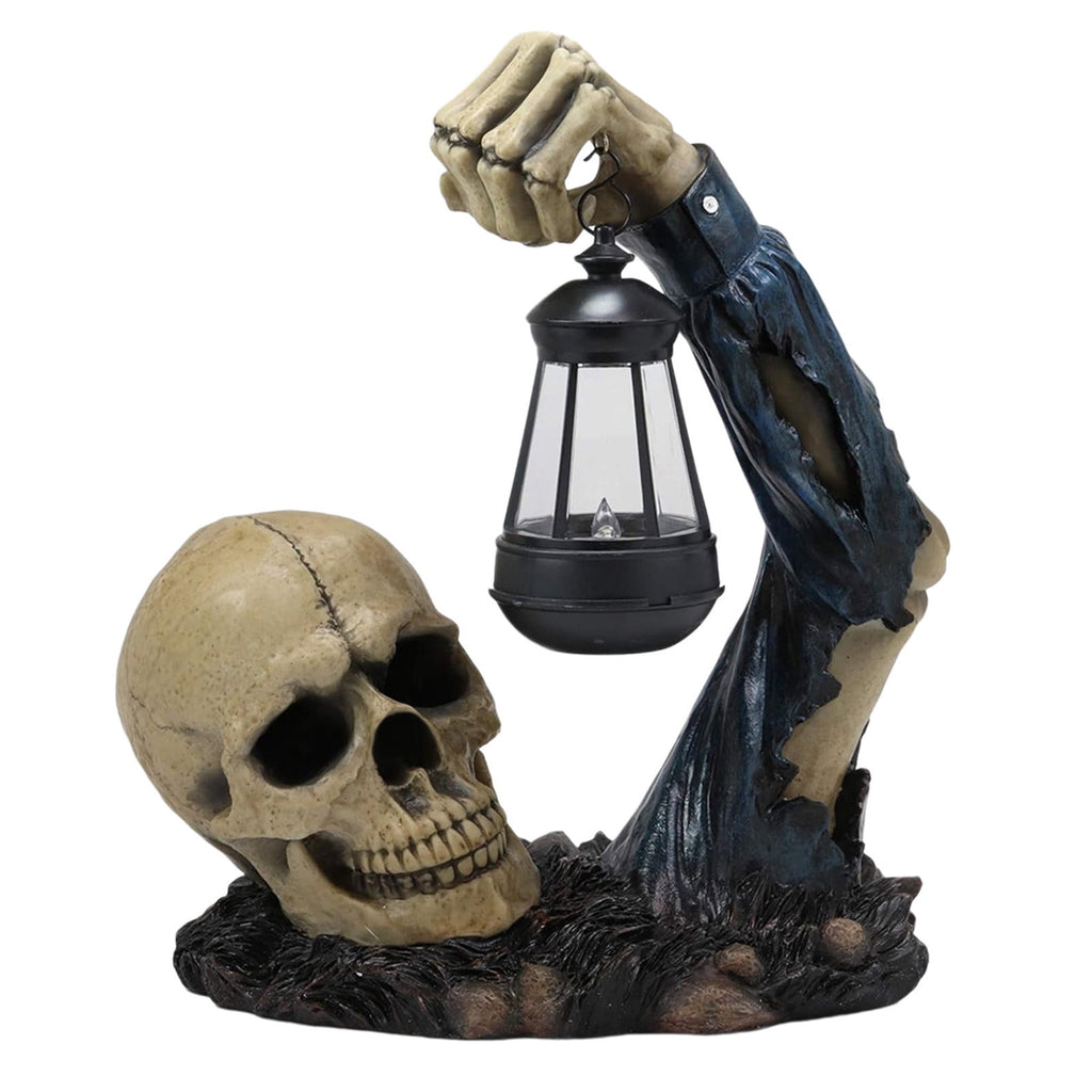 Zatoumnr Ground Breaking Skeleton with Lantern Halloween Skeleton Decor Groundbreaker Skull Lights for Outdoor Decor, Funny Skull Garden Decorations